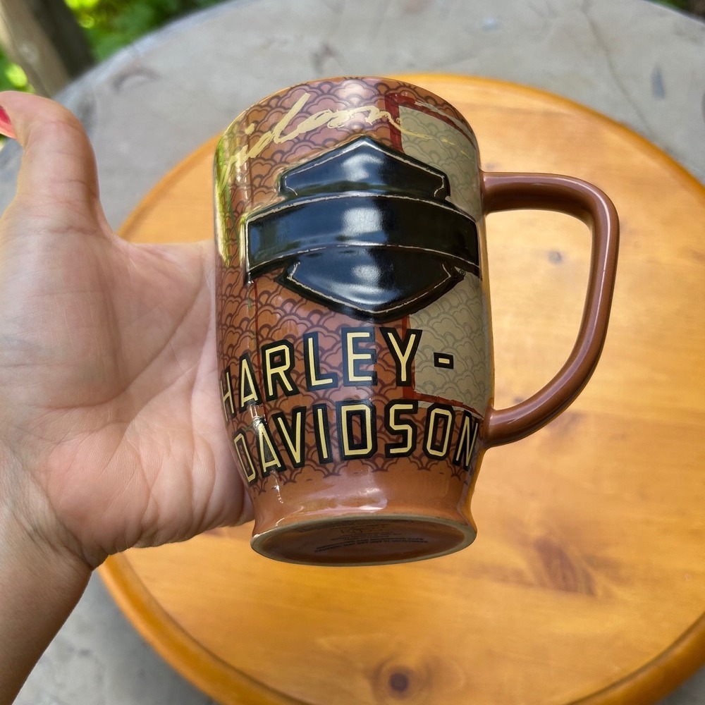 Vintage 2009 Official Licensed Coffee Mug Orange One Size Harley-Davidson
